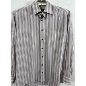 Dolce and Gabbana Mens Striped Dress Shirt Italy 17 44 Button Down